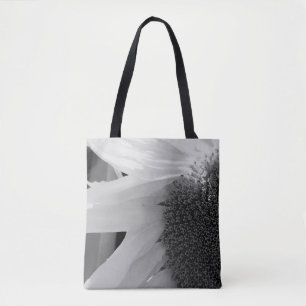 Black and White Sunflower Tote Bag