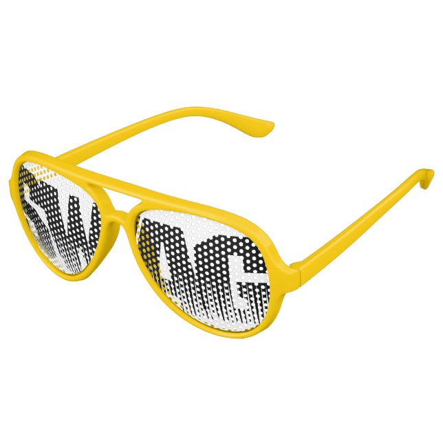 Black and White Swag Party Glasses (Angled)
