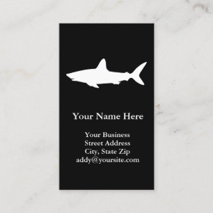 Black and White Swimming Shark Business Card