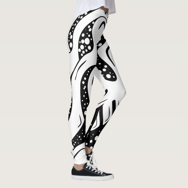 black and white swirl leggings (Right)