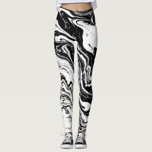 Black and White Swirl Leggings