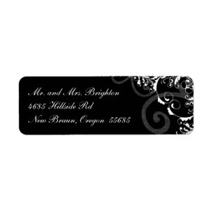 Black and White Swirl Return Address Label