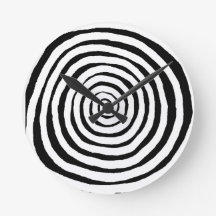 Black and White Swirl Wall Clock