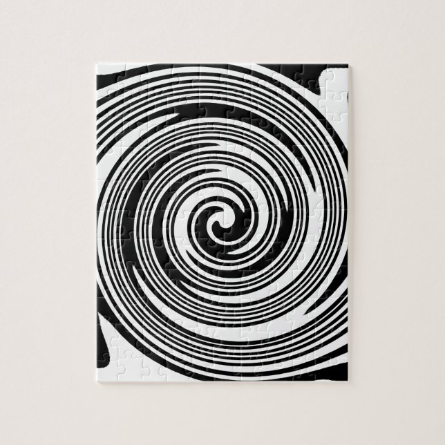 Black and white swirling pattern jigsaw puzzle (Vertical)
