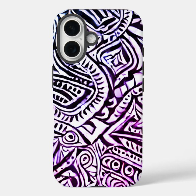 Black and white swirls background  Case-Mate iPhone case (Back)