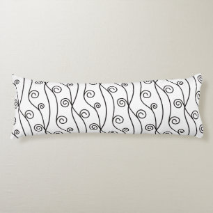 Black and White Swirls  Body Cushion