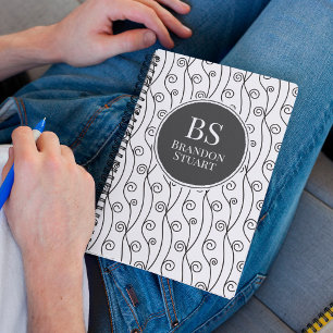 Black and White Swirls Notebook