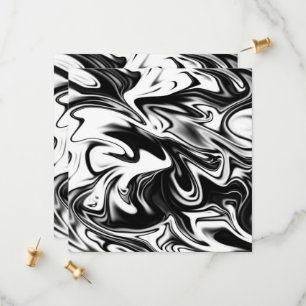Black And White Swirly Marble Design, Save The Date