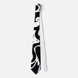Black and white swirly tie