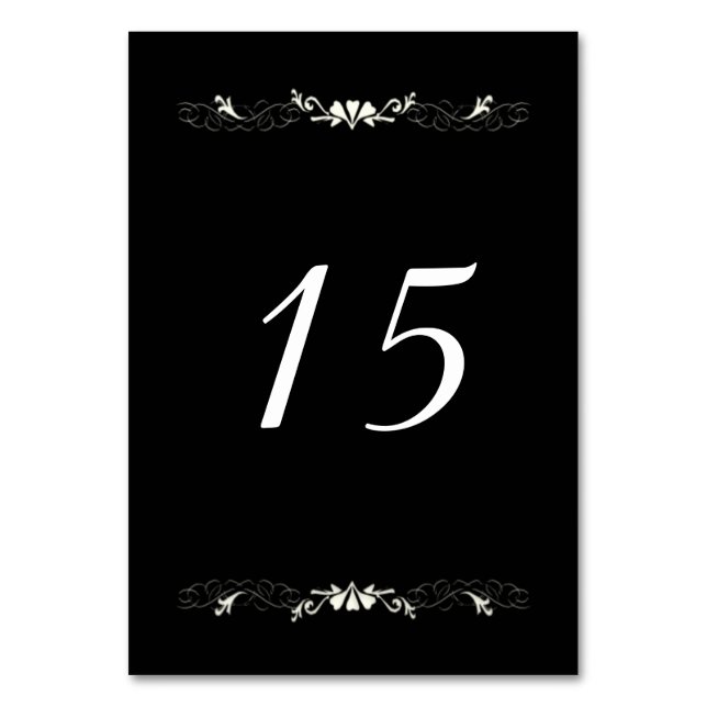 Black and White Table Number (Back)