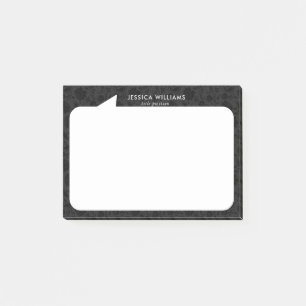 Black and white talk bubble Custom Name Post-it Notes