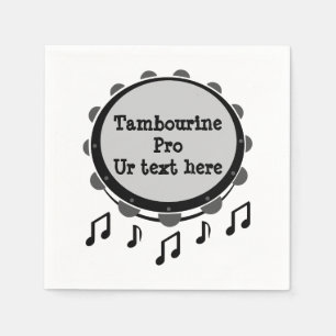 Black and White Tambourine Napkin