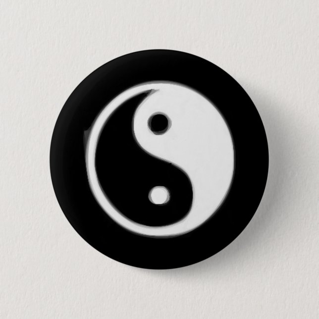 Black  and white Taojitu 6 Cm Round Badge (Front)