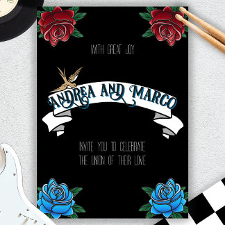 Black and White Tattoo Old School Invitation
