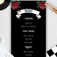 Black and White Tattoo Rockabilly Wedding Menu