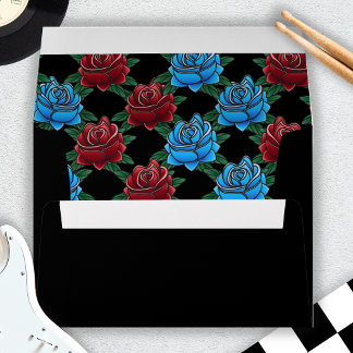 Black and White Tattoo Wedding Rose Tattoo Envelope