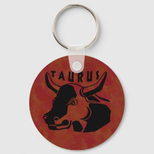 Black and White Taurus Keychain