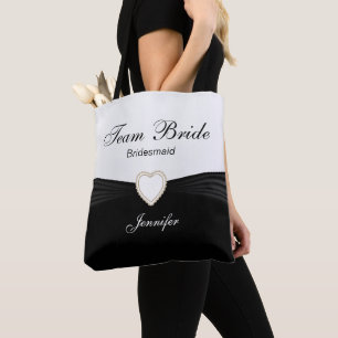 Black and White Team Bride Tote Bag