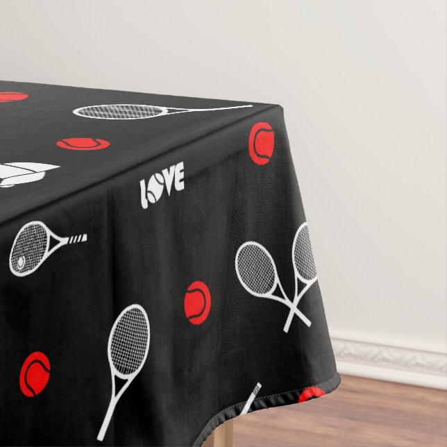 🎾black and white tennis🎾 tablecloth (In Situ)