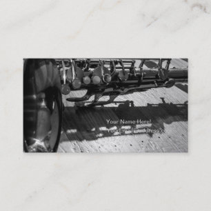 Black and White Tenor Saxophone Business Card