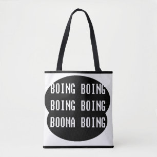 Black and white text word design shopping tote bag