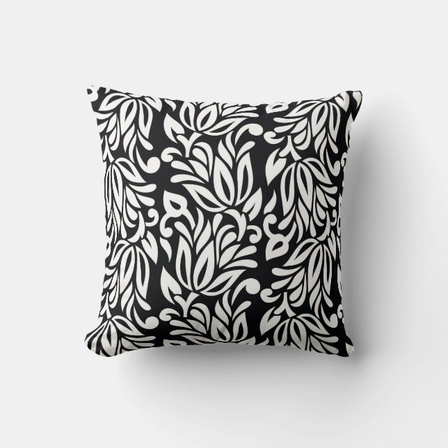 Black and white textile. cushion (Front)