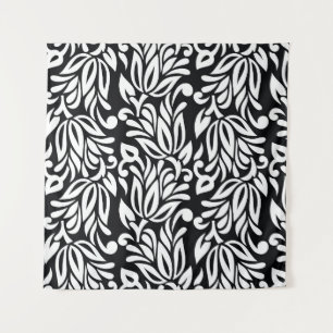 Black and white textile. tapestry