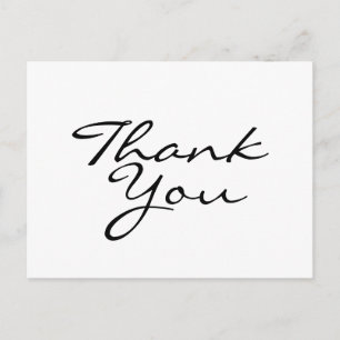 Black And White Thank You Postcard
