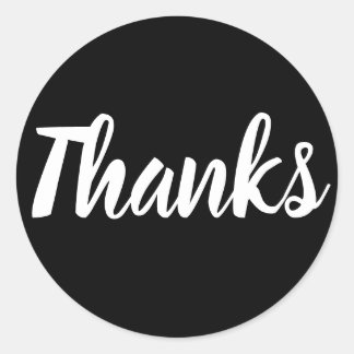 Black and white thank you simple business sticker