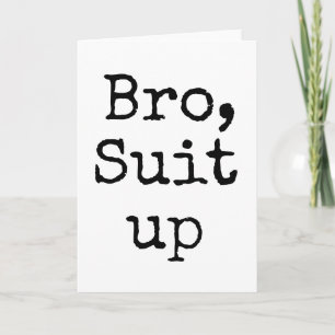 Black and White Thanks Bro Card, Groomsmen Gifts, Card