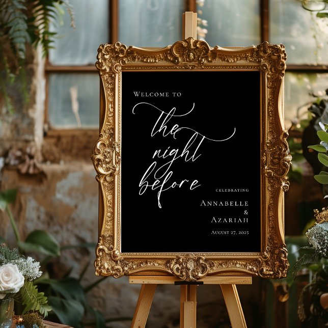 Black and white The Night Before Rehearsal welcome Poster (Creator Uploaded)