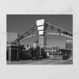 Black and White Third Ward Downtown Milwaukee Postcard