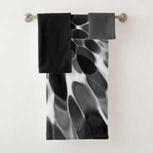 Black and White Tie-dye  Bath Towel Set