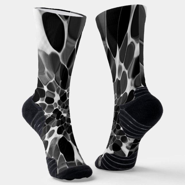 Black and white Tie-dye Socks (Angled)