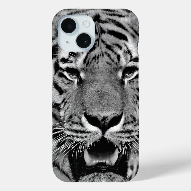Black and White Tiger Face Case-Mate iPhone Case (Back)
