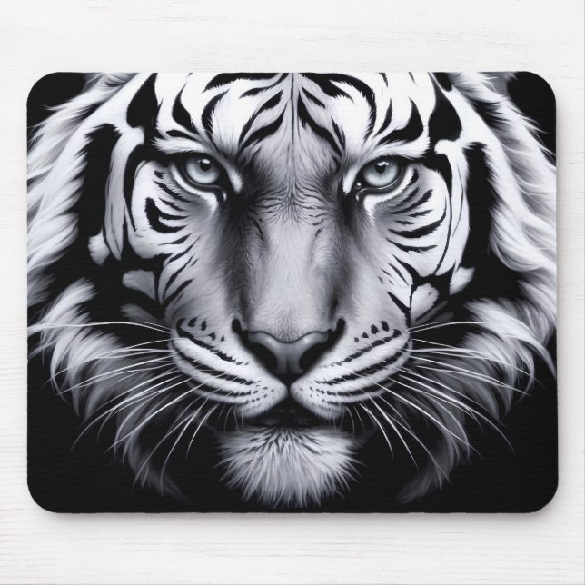 black and white tiger mouse pad (Front)