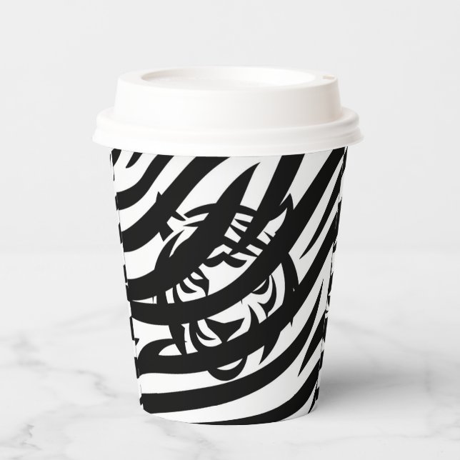 Black and White Tiger Paper Cups (Front)