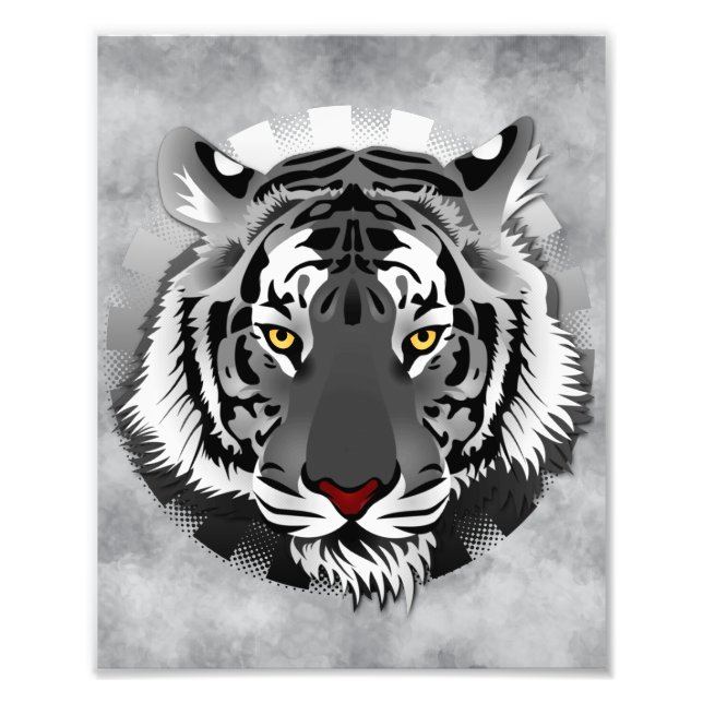 Black And White Tiger Photo Print (Front)