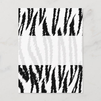 Black and White Tiger Print. Tiger Pattern. Postcard