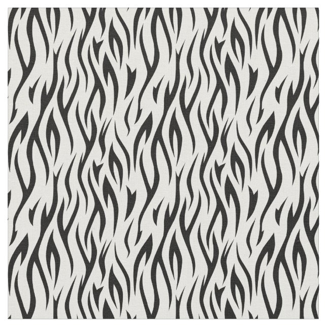 Black and White Tiger Stripes Fabric (Close Up)