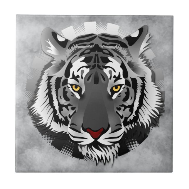 Black And White Tiger Tile (Front)