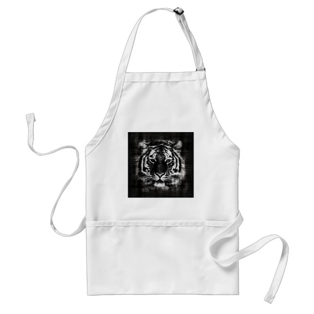 Black and White Tiger Vintage Apron (Front)