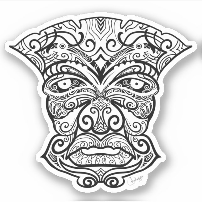 Black and White Tiki Mask (Front)