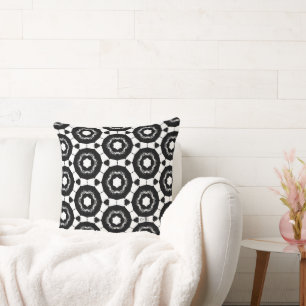 Black and White Tile Classic Pattern Cushion