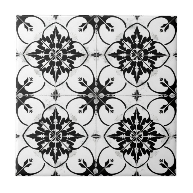Black and White Tile Pattern (Front)