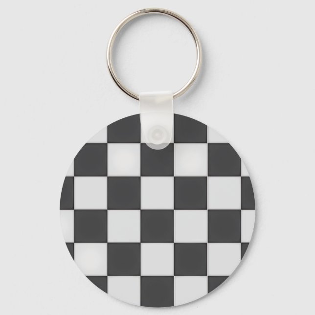 Black and white tiled Floor surface Key Ring (Front)