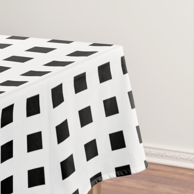Black and White Tiles Pattern Tablecloth (In Situ)