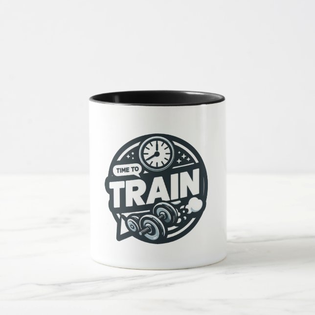 Black and White Time To Train Mug (Center)