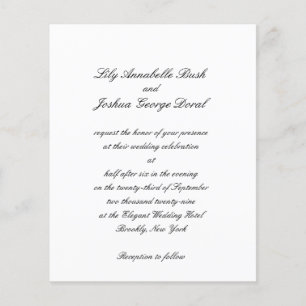 Black and White Timeless Budget Wedding Invitation Flyer