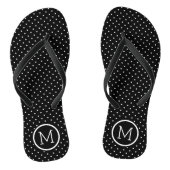 Black and White Tiny Dots Monogram Jandals (Footbed)